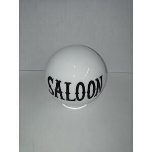 Vintage Saloon Light Shade Lamp Round Globe White Glass 6" Mid Century Bar Decor